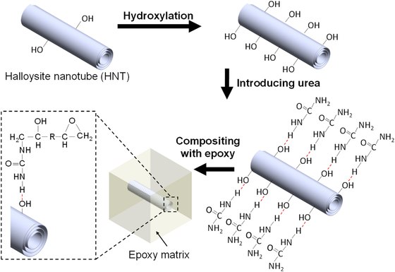 Simultaneously Stiffening and Toughening Epoxy by Urea Treated Hydroxylated Halloysite Nanotubes Polymer